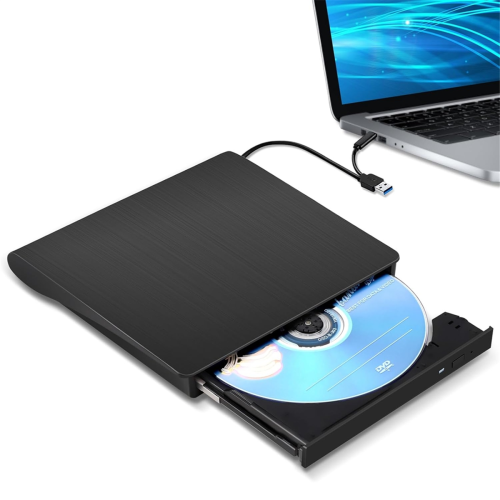 Leitor externo de CD/DVD R/RW, com USB 3.0 e USB-C 2