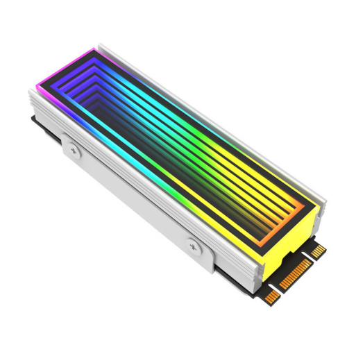 Radiateur M.2 NVMe ARGB IFutniew - Dissipateur Thermique Aluminium, Effet Lumière Infini, Argent - 11