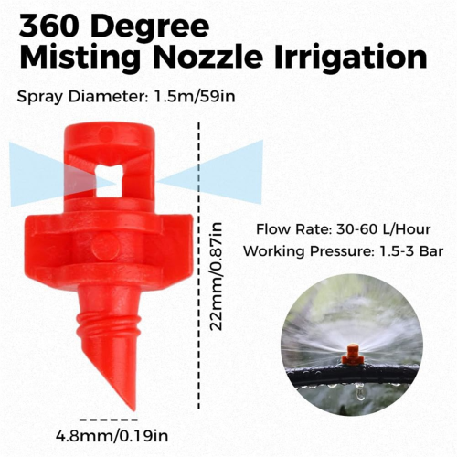 100 STÜCKE 360 Grad Nebeldüse Bewässerung, Sprinkler 2