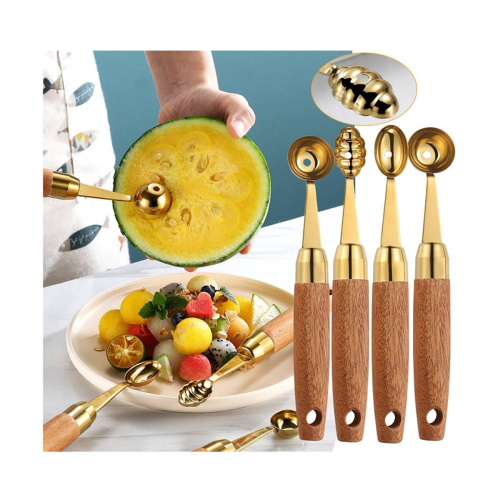Is-ske i rustfrit stål, melonboldformer og udstikker 2