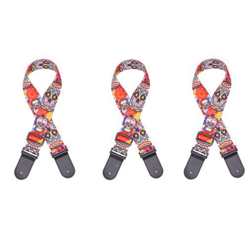 Skalle Läder Nylon Fluorescerande Tryck Folkgitarr 1