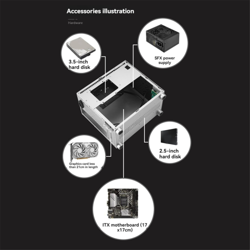 Θήκη Micro-ITX για υπολογιστή SKTC A17 SGCC Υποστήριξη υπολογιστή M 2