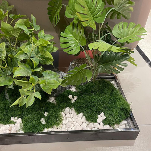 Decoração de Bonsai com Grama Verde Artificial W 2