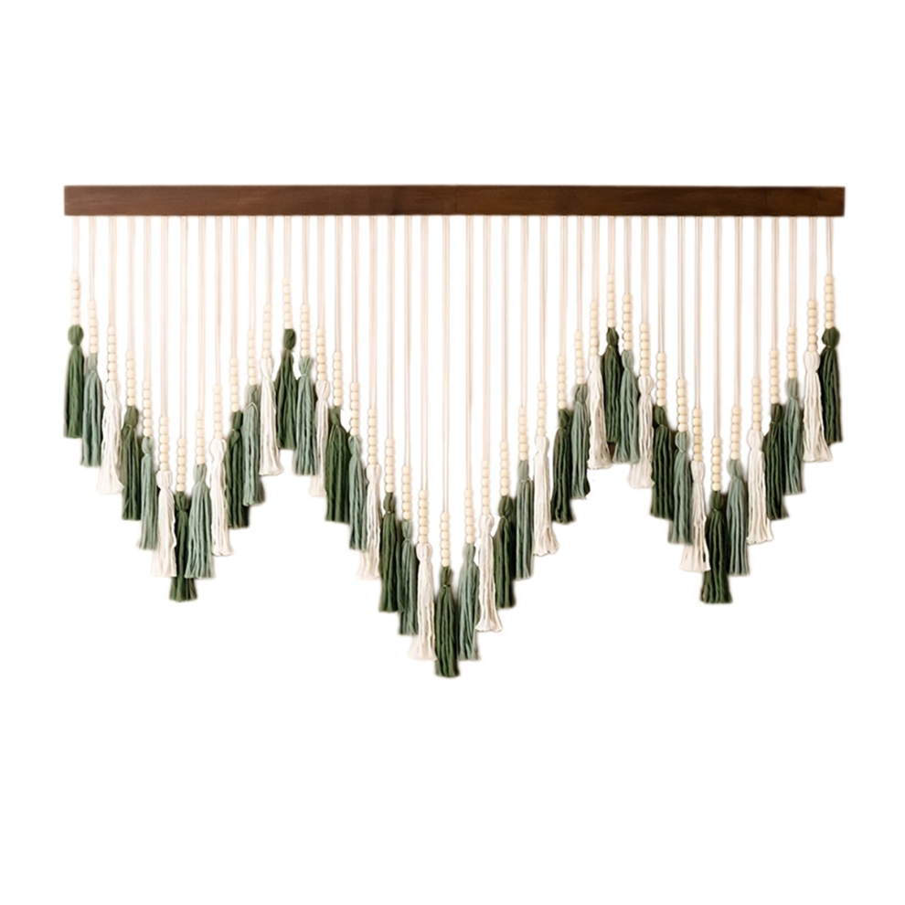 Macrame Tassel Garland Boho Wall Art Nursery Green Semoic