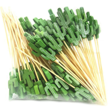 100 peças de palitos descartáveis de bambu para alimentos e coquetéis de frutas