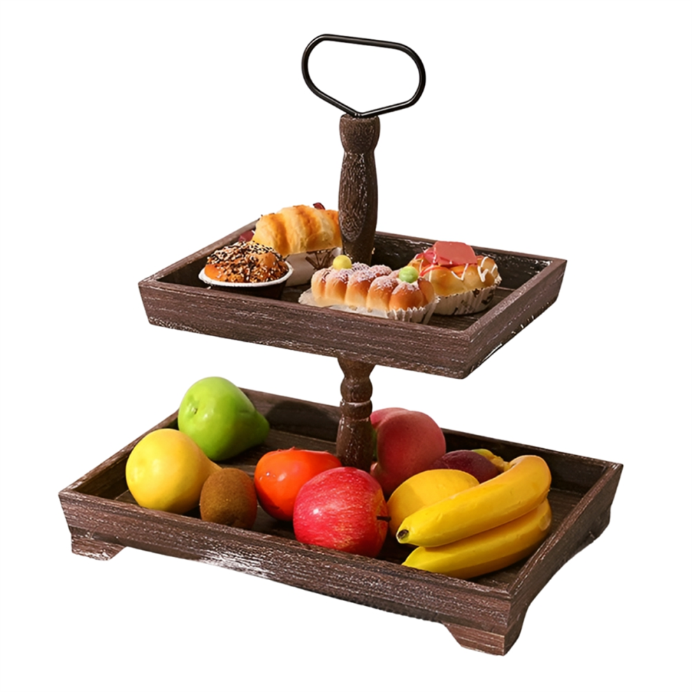 Dessertstandaard Dubbele Laag Taartschaal Decoratie Di-image