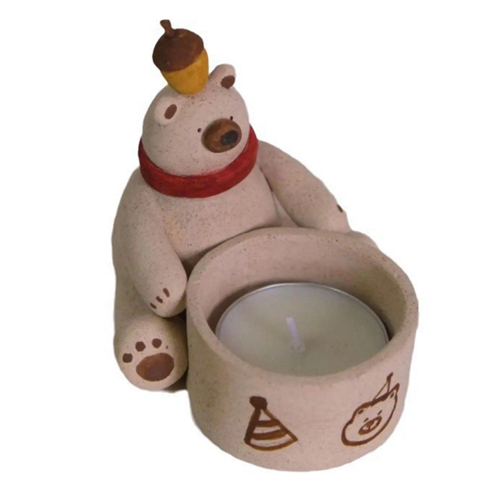 Bougeoir ours en résine motif dessin animé pour bougie chauffe-plat de Noël