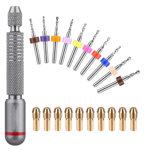 Håndborbitsæt - 10 stk metal mini pin vise 1