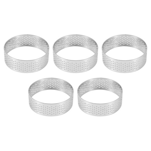 16-pak rustfrit stål runde tærteforme til desserter, 6 cm i diameter 1