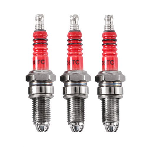 3pcs D8TC 3 Electrode Spark Plug, Racing Plug with 1