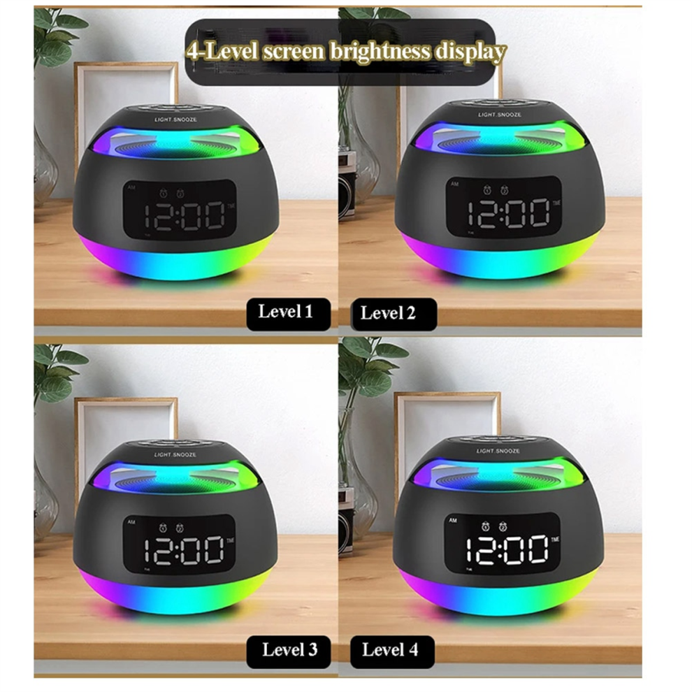 Portable Led Alarm Clock Radio Rgb Colorfullight R Semoic