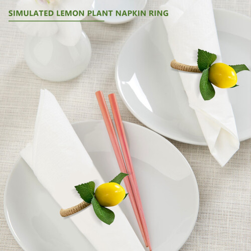 4Pcs Simulation Zitrone Pflanze Serviette Ring Obst Mahlzeit 2
