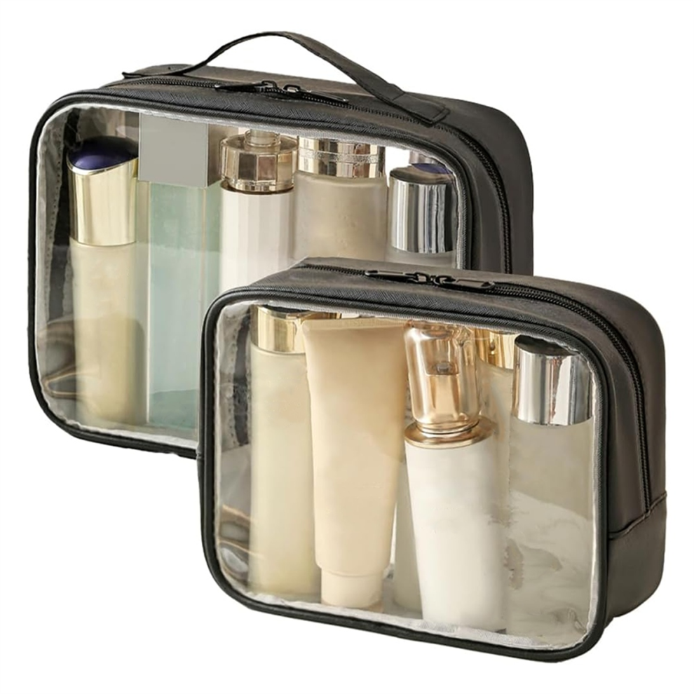 Semoic Clear Toiletry Bag,Water-Repellent Pvc Makeup Bag