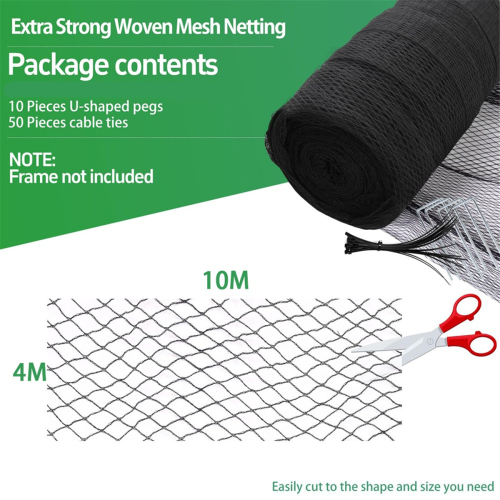 Garden Netting 4x10m,Extra Strong Woven Mesh Bird 2