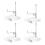 4 stk justerbare displaystativ med metalarme 2