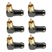 6 ks audio konektorů s 90 pravým úhlem