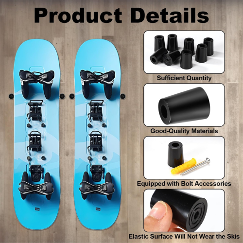 8 Pieces Vertical Ski Racks, Wall Mount Bracket Ra 2