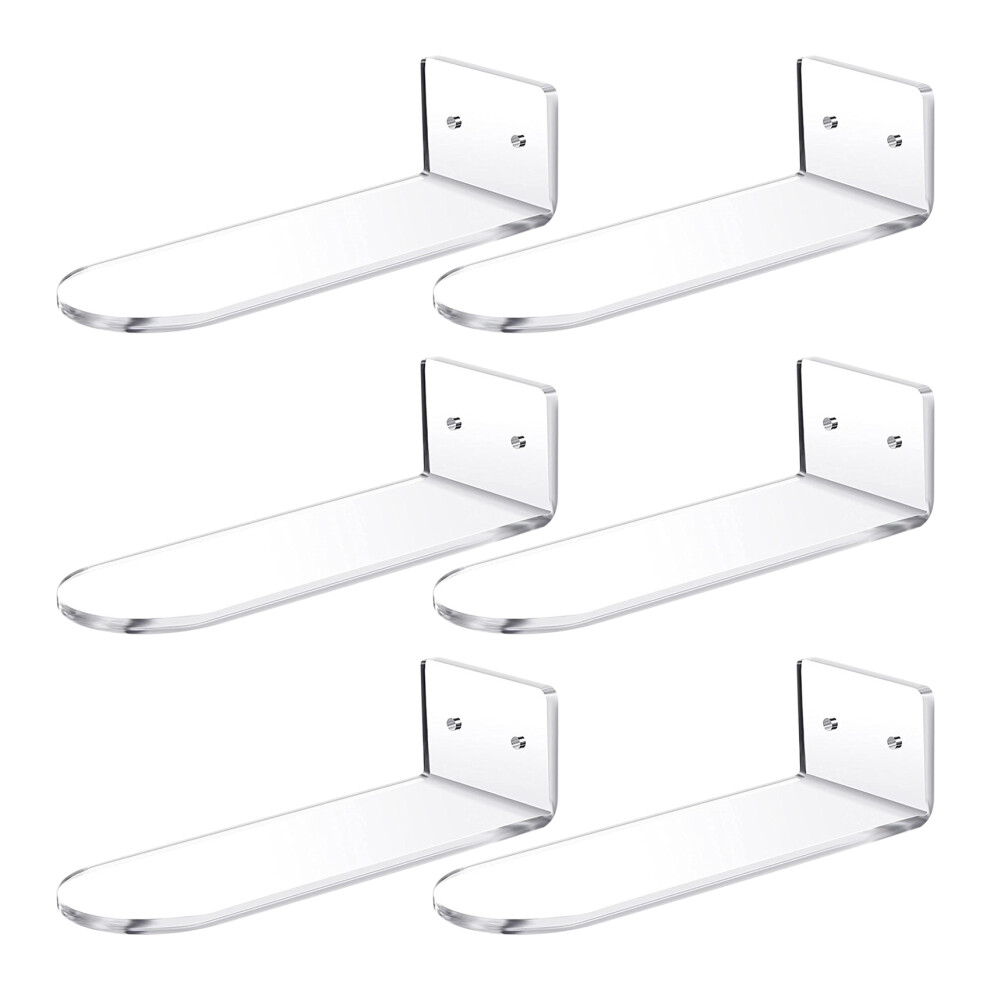 6 Pack Floating Shoe Shelves,Transparent Acrylic W 4852627419361