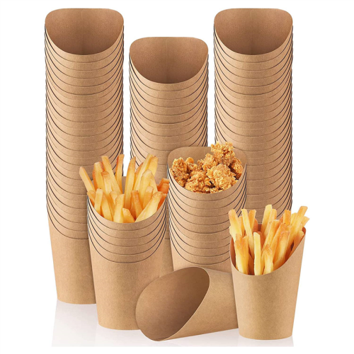 100 stk Pommes frites-kopper, 14 oz, engangsbruk