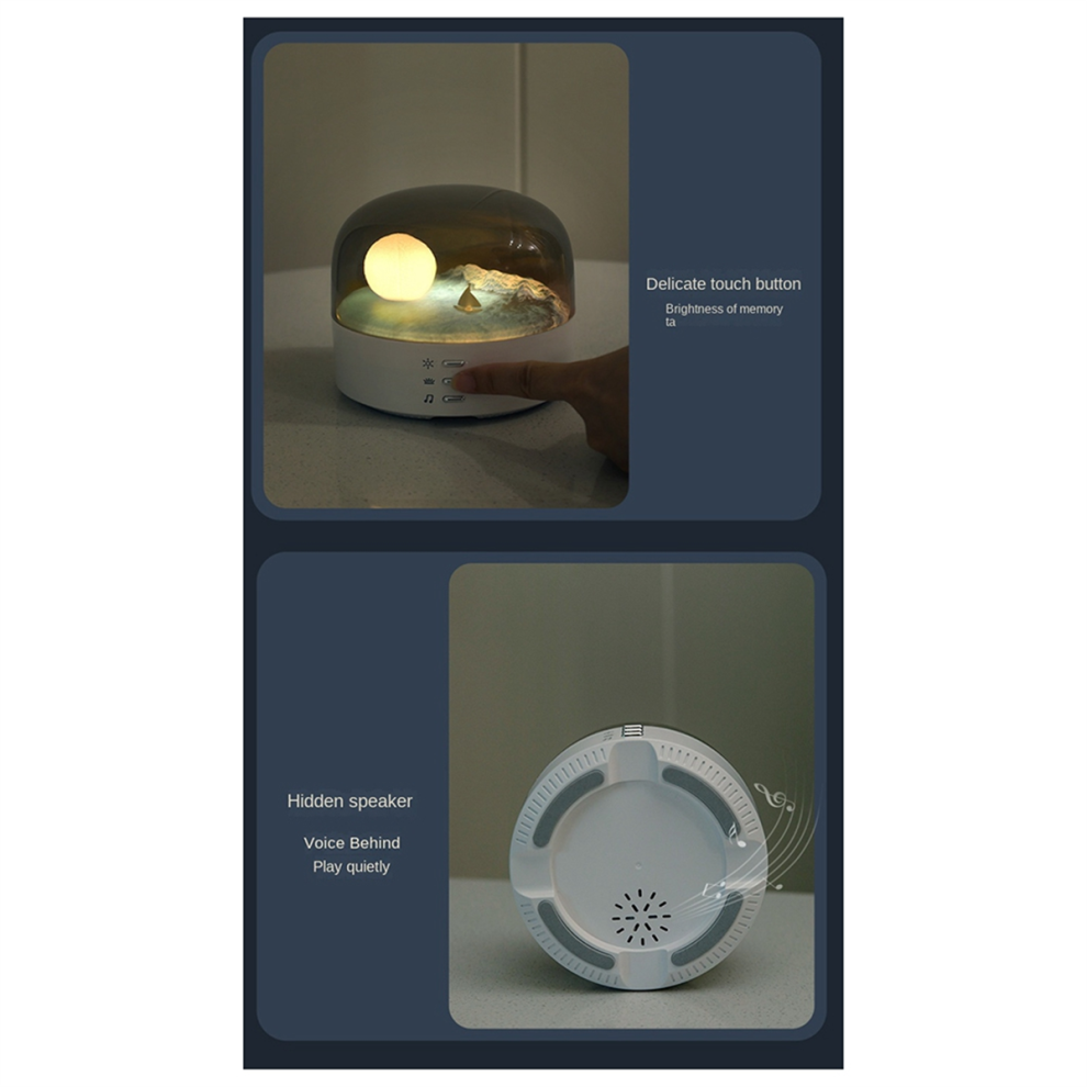 Veilleuse Bluetooth Haut-parleur Lampe de chevet Lune à