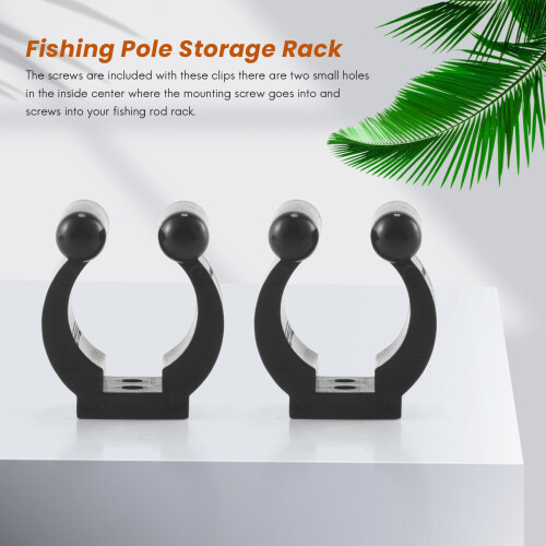 20 Pcs Angelrute Stange Halter Clips Schwarz 16Mm In 2