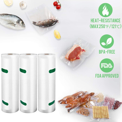 Lot de 3 rouleaux de sacs sous vide pour conserver les aliments 2