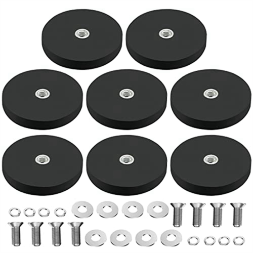 8Pack Rubber Coated Magnet Neodymium Base with Coa 1