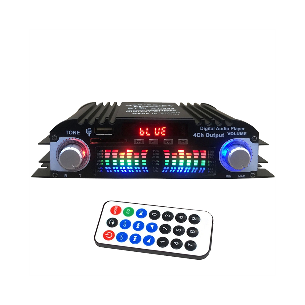 Bluetooth 5.0 Hifi Audio Amplifier 4-Channel Digit Light 4852627422132