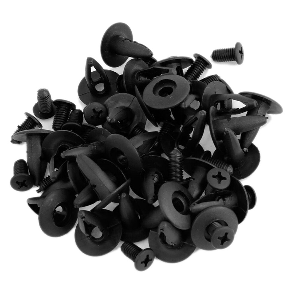 6Mm Hole Dia Black Plastic Rivets Fastener Bumper 4852627427717