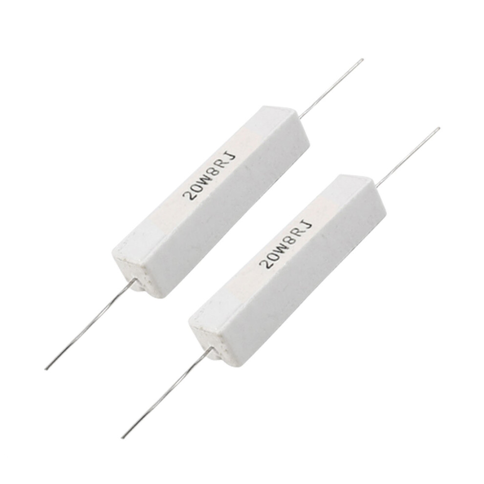 2 Pcs Wire Wound Ceramic Cement Resistor 8 Ohm 20W 4852627429155