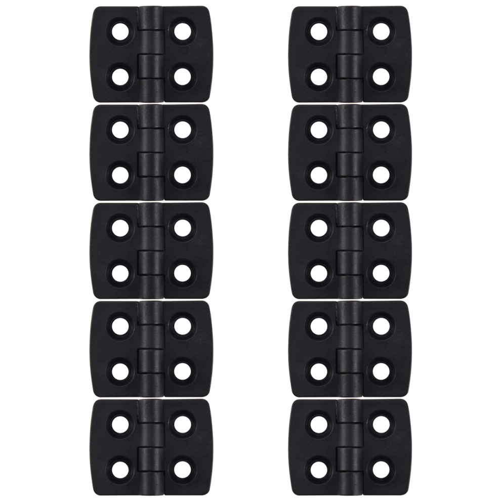 10Pcs Reinforced Black Plastic Door Hinges 40Mm X 4852627428721