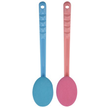 2 cepillos de baño masajeadores de espalda rosas y azules con loción fácil