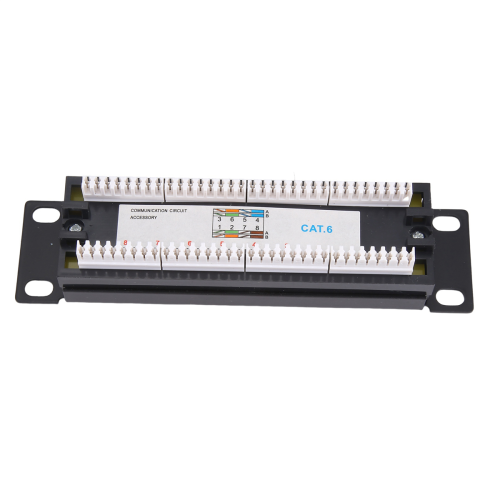 Patch panel CAT6 de 8 portas para rack de rede, 6,89 polegadas, 1U 2