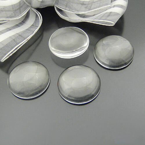 50pcs/lot 12mm Round Flat Back Clear Glass Cabocho 2