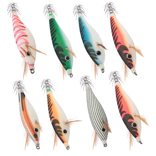 8 pezzi 9,6 g 10 cm Luminou Squid Jig Pesca Legno Shri 2