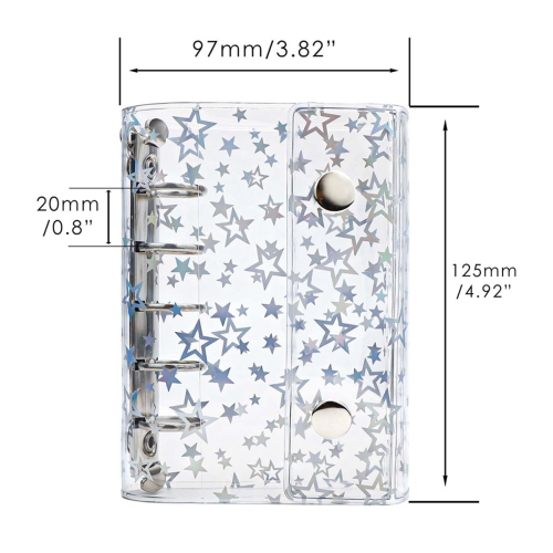Κάλυμμα Κλασέρ A8 Budget Clear PVC 5 Δακτυλίων Glitter St 2