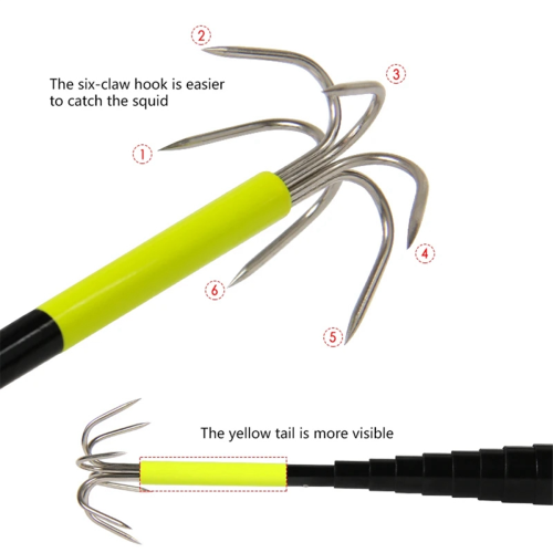 Squid Gaff Anchor Hook Six Hooks Carbon Steel Tele 2
