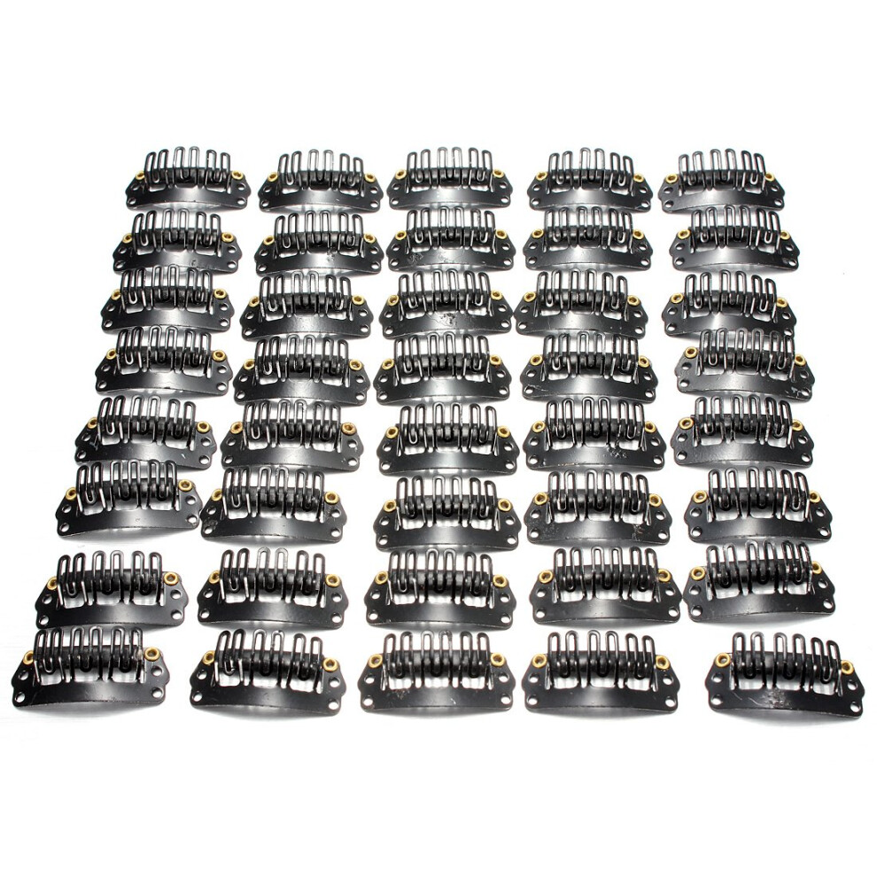 Semoic Unisex Black 40Pcs U-Shaped Clamp For Hair Extensions Wig Clips
