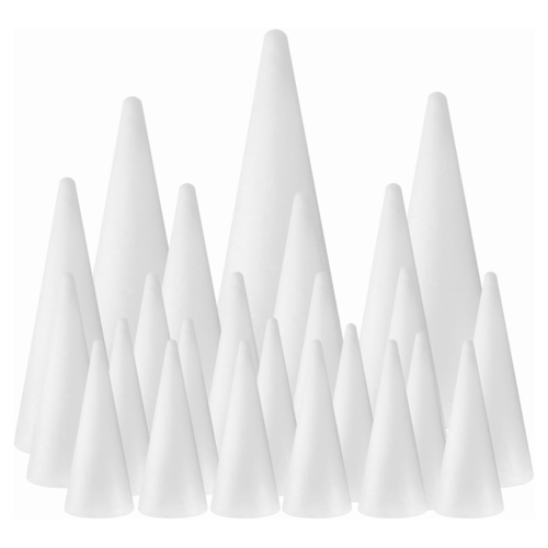 24er-Pack Bastelschaumkegel, Baumzapfenform für Kunst