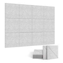 Pachet de 12 panouri acustice, dimensiune de 12 inci, cu aspect decorativ pentru sunet