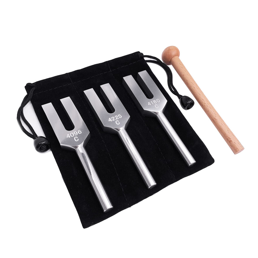 Semoic Tuning Forks Set 4096 Hz 4160 4225 Fork With Woode