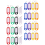 32x Multi-kleuren plastic sleutelhanger ID-tags bagage L 1