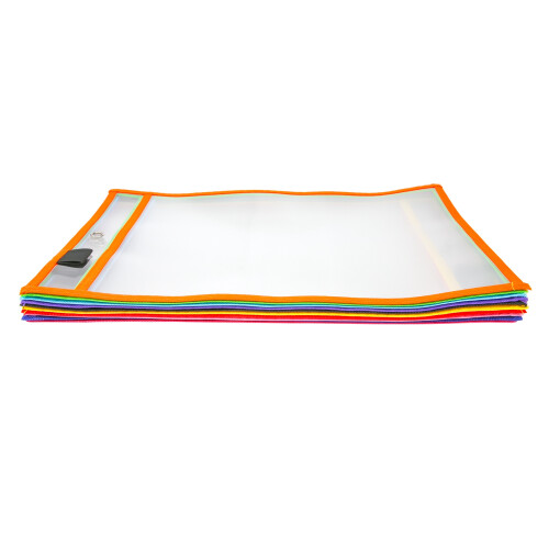 10 bolsos reutilizáveis para quadro branco, cores sortidas