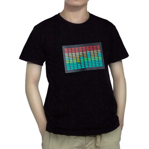 Men Sound Activated Led T-Shirt Light Up Flashing 2
