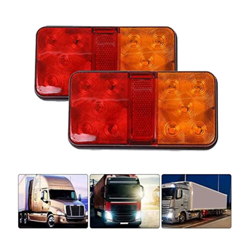 2Pcs 12V 10LED Waterproof Truck Trailer Tail Light 2