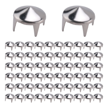 100 rebites cônicos redondos de cobre prateado com pontas de pico