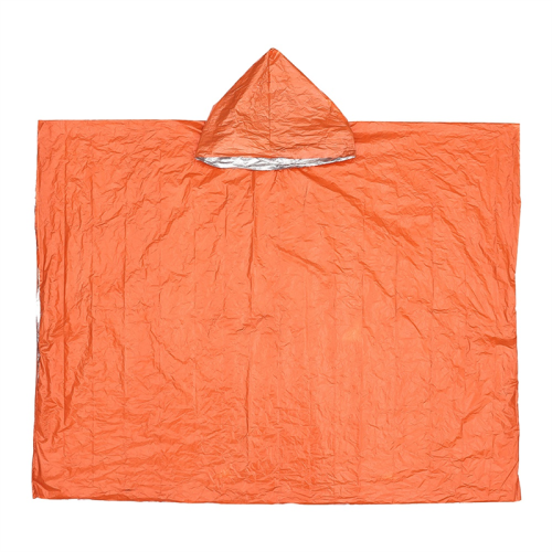 Poncho de pluie à capuche imperméable d'urgence O