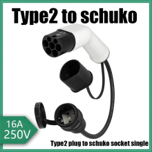 Adaptor Type 2 la Schuko 16A pentru încărcare mașină electrică Type 2