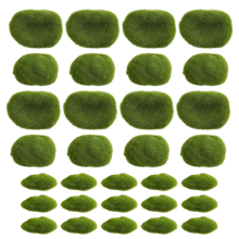 30PCS 3 Size Rocks Decorative, Green Moss Balls, A