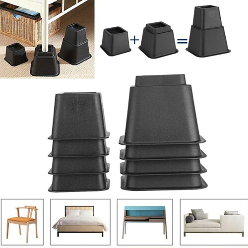 8Pcs Adjustable Bed Risers or Furniture Riser to C 2